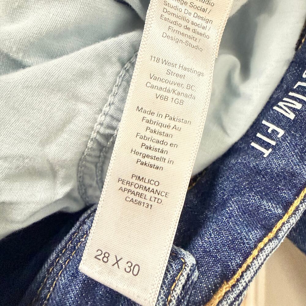 DU/ER L2X Performance Denim Mid Rise Straight Jeans Slim Fit Blue Size 28 x 30 - Picture 10 of 15